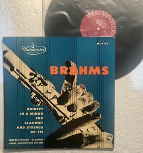 米Westminster ウラッハ　ブラームス:クラリネット五重奏曲　フラット盤　初版