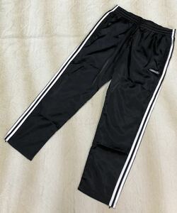 ☆adidas☆アディダス ファイヤーバード サテン 光沢 トラック パンツ XO 黒系 ジャージ ウインド トレフォイルロゴ GN3849