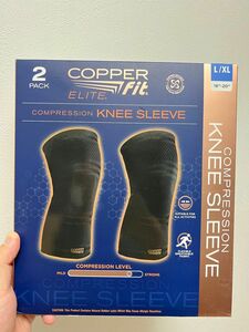 新品 COPPER FIT ELITE 膝サポーター ブラック　アメリカ　 アウトドアスポーツ Lサイズ　2枚セット