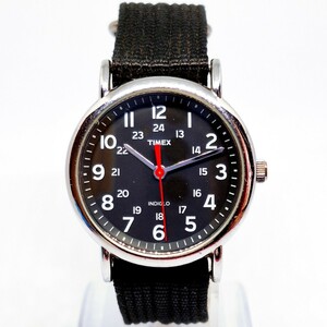 ★稼働品★14 TIMEX INDIGLO タイメックス インディグロ メンズ腕時計 腕時計 時計 CR2016 ウィークエンダー ナイロン 黒文字盤 WKH