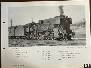 昭和の鉄道：関西本線の D51 499[亀山]。鉄道友の会東京支部機関車部会刊「機関車写真集(第一集)」より/1972年8月撮影/柘植駅/A4判