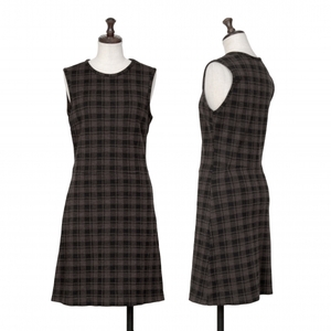  Agnes B agnes b. wool check no sleeve tunic burnt tea black other 1