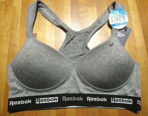 *送料無料*LL*Reebok*グレー*ブラジャー*DRY 吸水速乾*カップ一体型*リーボック*