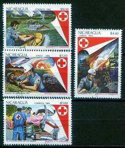 9084◇ニカラグア　1983年　赤十字　4種完　済