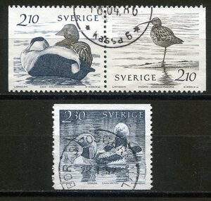 1063◇スウェーデン　1986年　水鳥　3種ペア　済