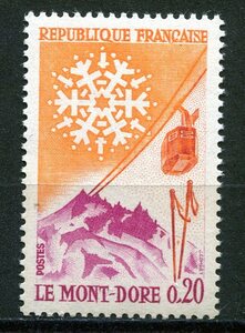 7350◇フランス　1961年　ドール山と雪の結晶　1種完　NH