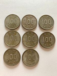 稲100円銀貨　昭和40年　8枚