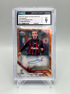 【25枚限定 CGC 9/10】2021-22 Topps Chrome UEFA アンドレア・ピルロ Andrea Pirlo 直筆サインカード Auto