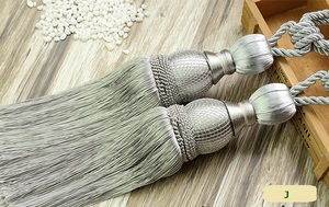 [2 pcs set ] curtain tassel . silver large size tassel interior miscellaneous goods catch 