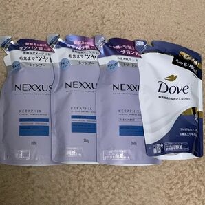 GW特別価格【まとめ売り】ユニリーバ　NEXXUS シャンプー2個　トリートメント1個　ダヴ　ボディーソープ　計4個