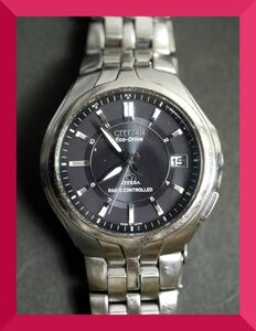 シチズン CITIZEN アテッサ ATTESA エコドライブ 3針 デイト チタン 純正ベルト H410-T007627 TA 男性用 メンズ 腕時計 日本製 W906 稼働品