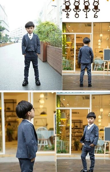 男の子 キッズ ネイビー 3点セット スーツ 入園式 子供スーツ パーティー