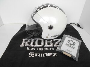 ●RIDEZ ライズ RIDEZ Jr STAR 子供用 バイクヘルメット ジェットタイプ ～55cm パールホワイト