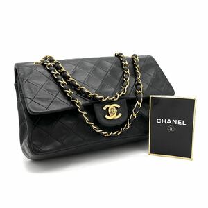 1円 良品 CHANEL シャネル マトラッセ ココマーク ターンロック ラムスキン チェーン ショルダー ハンド バッグ dD0136M