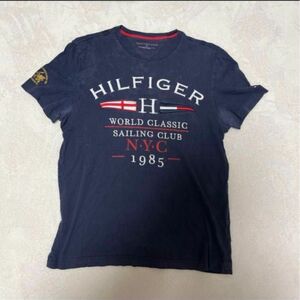 トミーヒルフィンガーUSクルーネックTシャツS ネイビー　ロゴプリント　1985 古着