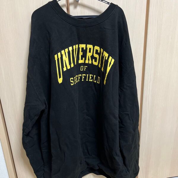 カレッジ スウェット トレーナー 古着 黒