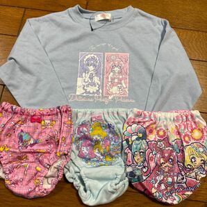 女の子 長袖Tシャツ+ショーツ　プリキュア　100cm 4点セット