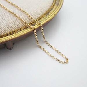 K18 gold width 2.0mm roll chain necklace 45cm