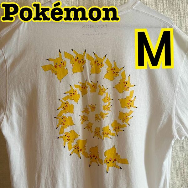 MISTERGENTLEMAN pokemon Tシャツ　ピカチュウ ホワイト　古着　ポケットモンスター　日本製　黄色　人気　m