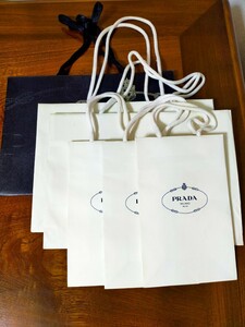 【汚れあり・自宅保管品】プラダ ショッパー 合計6枚 中3枚、小3枚 PRADA 買物袋 紙袋 ショップ袋 折らずに発送