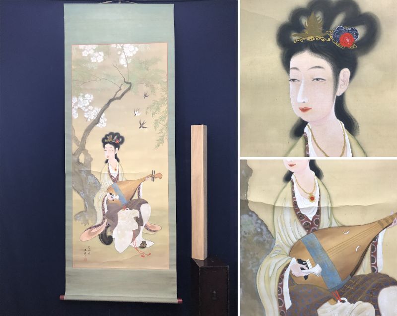 Véritable/Daiki/Tang Beauty/Fée des prunes/Image de beauté/Peinture de beauté//Parchemin suspendu☆Bateau au trésor☆AC-257, Peinture, Peinture japonaise, personne, Bodhisattva