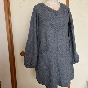 natural couture グレーニットワンピース