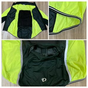 送料無料★美品 パールイズミ Mメンズ 薄手 ウインドブレーカー 軽量 通気性 ジャケット PEARL IZUMI ポケッタブル 良質品 454 ネオン*黒の画像4