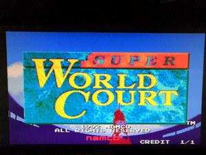  super world coat ba Rune POP navy blue panel seal attaching instrument original manual original Namco SUPER WORLD COURT NAMCO