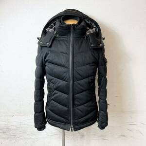 227＊中古品 ブラックレーベル クレストブリッジ ダウン ジャケット チェック BLACK LABEL ブラック L 現状品＊