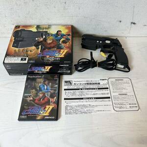 214＊中古品 namco ナムコ TIMECRISISⅡ＋GUNCON2 タイムクライシス2 ガンコン2 PS2 NPC-106 ソフト付き 動作未確認 現状品＊