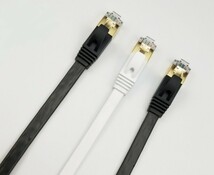 LANケーブル CAT7 20m フラット カラー 黒 10ギガ対応 シールドケーブル 薄型 金メッキ コネクタ ツメ折れ防止_画像6