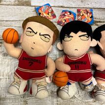 P879 SLAM DUNK スラムダンク 流川楓　三井寿　宮城リョータ　ぬいぐるみ　約22cm 当時物　バンプレスト_画像2