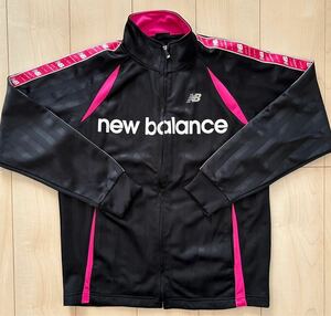 美品　new balance　ニューバランス　ジップアップ　ジャージ　トレーニングウェア　スポーツウェア　ブラック×ピンク　メンズ　Mサイズ