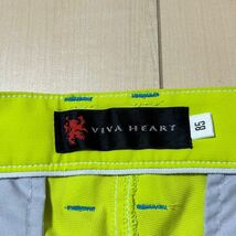 良品　VIVA HEART　ビバハート　ゴルフパンツ　スラックスパンツ　蛍光イエロー　ウエスト85cm_画像5