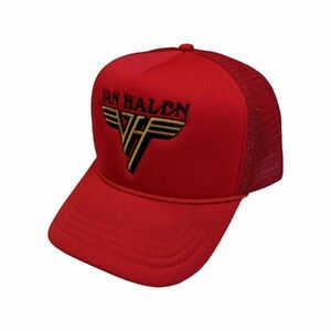 Van Halen メッシュスナップバックキャップ ヴァン・ヘイレン Yellow Logo RED