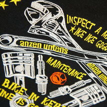 【メンテナンスツール 黒 XL】刺繍 バイカーTシャツ・ANZEN UNTENS・アンゼンウンテンズ(長袖Tシャツ)工具 メンズ 車_画像3
