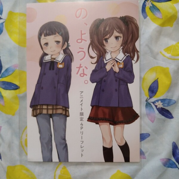 の、ような。 麻生海 5巻?のアニメイト特典 4Pリーフレット