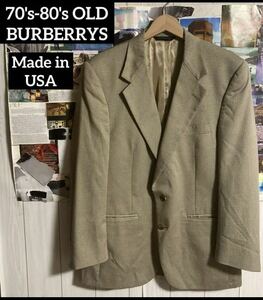 希少70s80sオールドBURBERRYSセットアップテーラードジャケットスーツ