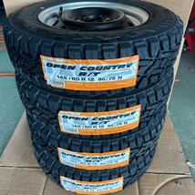 新品 145/80R12 80N TOYO オープンカントリーR/T ホイール付 12インチ 4J＋40 4穴 PCD100_画像2