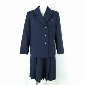 1円 ブレザー ジャンパースカート 上下2点セット 160AS カンコー 冬物 女子 学生服 神奈川浜岳中学 紺 制服 中古 ランクB EY2109