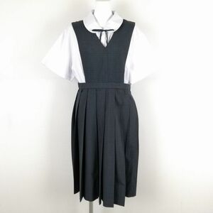 1円 ジャンパースカート 紐タイ ウエスト80 カンコー 夏物 女子 学生服 中学 高校 制服 中古 ランクB EY2508