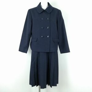 1円 ジャケット ジャンパースカート 上下2点セット 大きいサイズ 冬物 女子 学生服 中学 高校 紺 制服 中古 ランクC EY2632