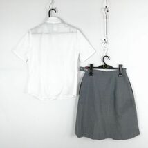 1円 ブラウス スカート 紐タイ 上下3点セット M 夏物 女子 学生服 中学 高校 白 制服 中古 ランクC NA5050_画像2