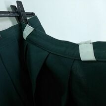 1円 スクールスカート 大きいサイズ 夏物 w100-丈61 緑 中学 高校 プリーツ 学生服 制服 女子 中古 IN1081_画像6