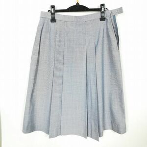 1円 スクールスカート 大きいサイズ 夏物 w80-丈69 チェック 中学 高校 プリーツ 学生服 制服 女子 中古 IN1911