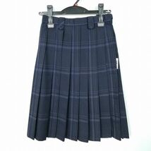 1円 スクールスカート 冬物 w64-丈58 チェック 愛知岡崎東高校 プリーツ 学生服 制服 女子 中古 IN1965_画像1