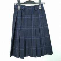 1円 スクールスカート 冬物 w64-丈58 チェック 愛知岡崎東高校 プリーツ 学生服 制服 女子 中古 IN1965_画像2