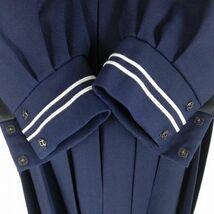 1円 セーラー服 ジャンパースカート 上下2点セット 指定 冬物 白2本線 女子 学生服 熊本清水中学 紺 制服 中古 ランクC EY3779_画像4