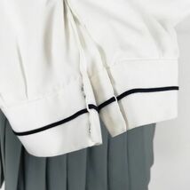 1円 セーラー服 マイクロミニスカート スカーフ 上下3点セット 中間服 女子 学生服 熊本鹿本高校 白 制服 中古 ランクC EY3854_画像4