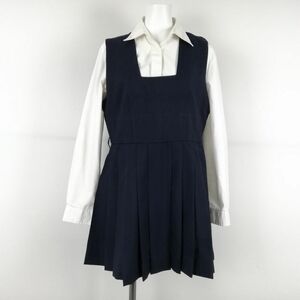 1円 ジャンスカミニ バスト88 ウエスト78 冬物 女子 学生服 中学 高校 紺 制服 中古 ランクC EY3671